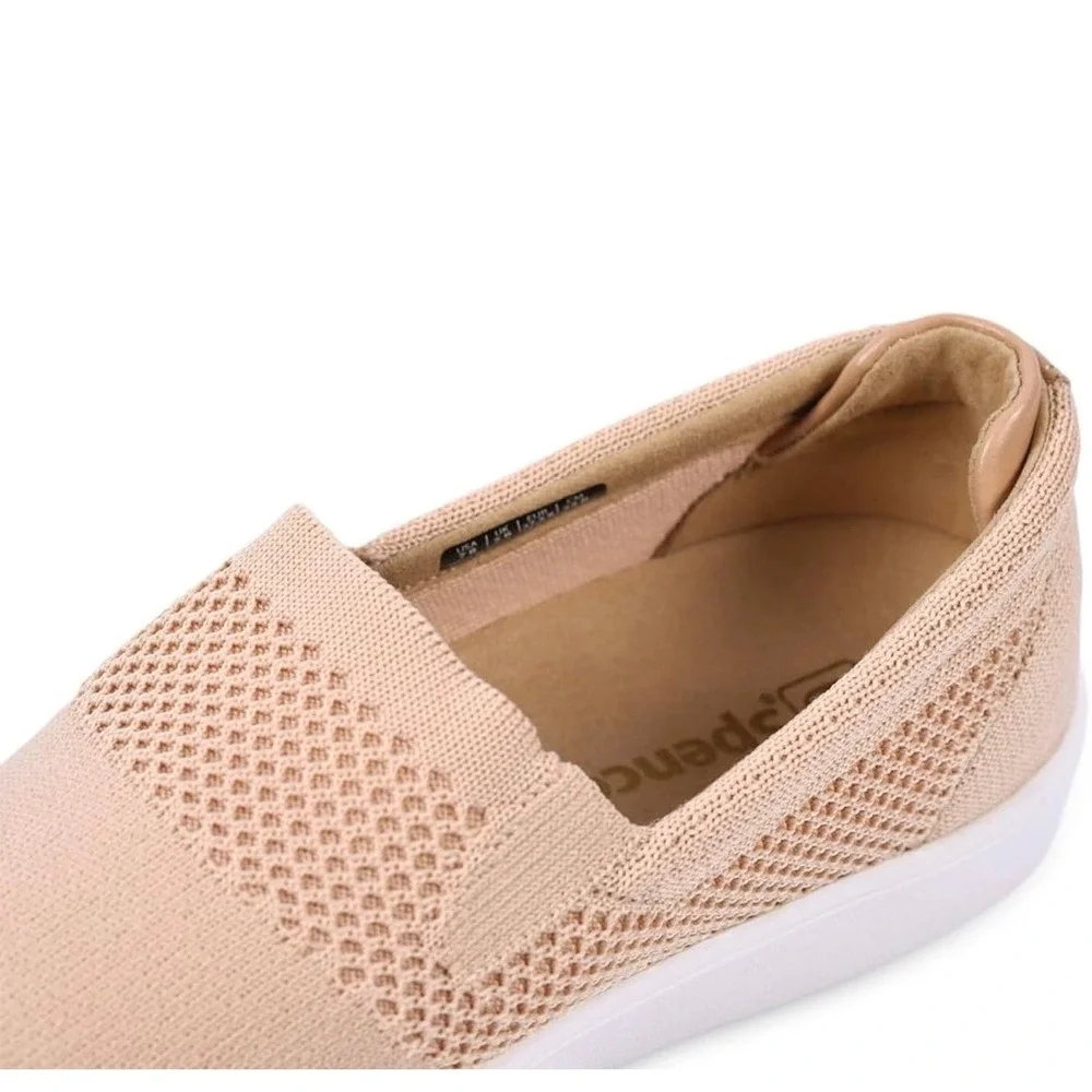 Spenco Coastal Slip-On Womens Sneakers Wheat Tan Knit Wide 11W SP1009WHE110W New